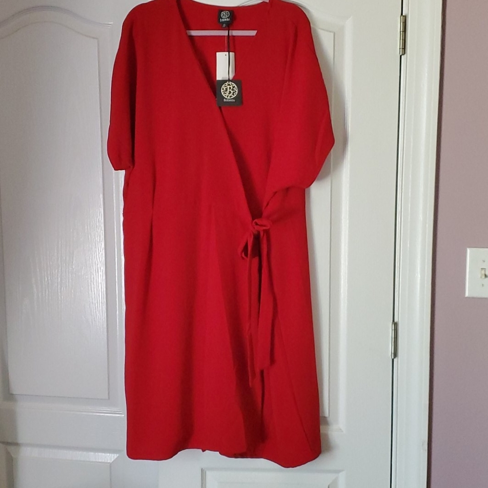 Buy 1 Get 1 Half Off Red Wrap Dress